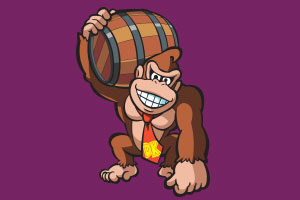 Donkey Kong Holding a Barrel