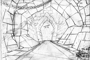 Production Sketch - Lizard King Hallway