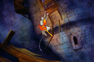 Dirk the Daring Climbing out of Trouble