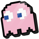 3d Pixel Pink Ghost 128x128 Icon