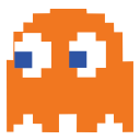 Pixel Orange Ghost 128x128 Icon