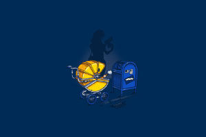 Pac-Man Wallpaper - Baby Carriage and Mailbox