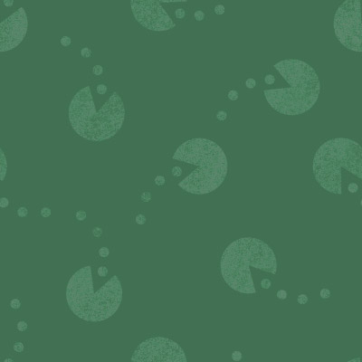 Pac-Man Seamless Background Image - Green Chalk