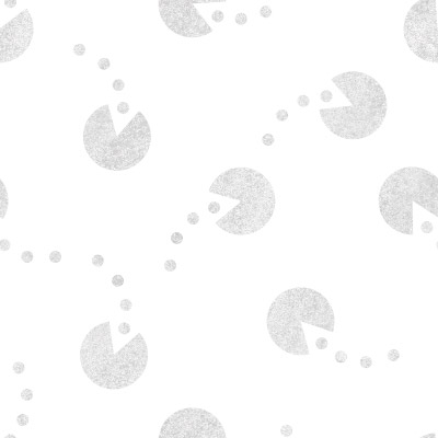 Pac-Man Seamless Background Image - White Chalk
