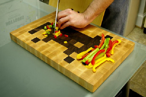 Space Invader Wooden Cutting Board
