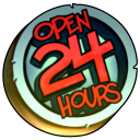 Open 24 Hours 128x128 Icon