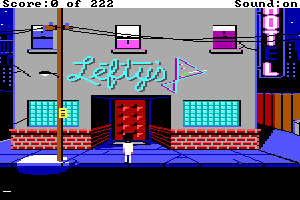 Leisure Suit Larry (Original) Screenshots - Outside Lefty's Bar