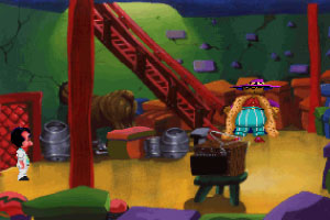 Leisure Suit Larry (VGA) Screenshots - Distracting the Pimp