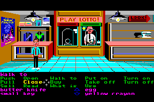 Pawn Shop has a Poster of Maniac Mansion