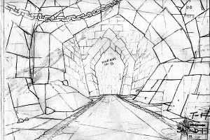 Production Sketch - Lizard King Hallway