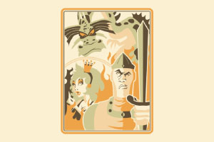 Dragon's Lair Wallpaper - Line Art Poster