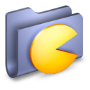 Pac-Man Folder (Blu) 128x128 Icon