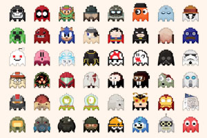 Pac-Man Wallpaper - Pixel Ghosts