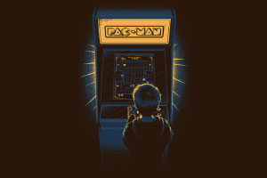 Pac-Man Wallpaper - Kid Playing Pac-Man Arcade