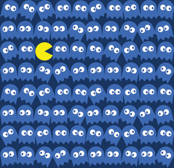 Pac-Man Seamless Background Image - Ghosts