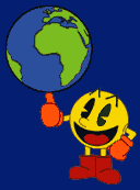 Pac-Man Spinning Globe - Animated Gif