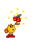 Pac-Man Holding Cherry - Animated Gif